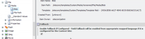 Sitecore Eable Fallback Blob