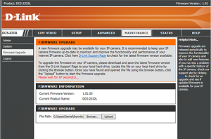 Upgrade D-Link Web Camera Firmware