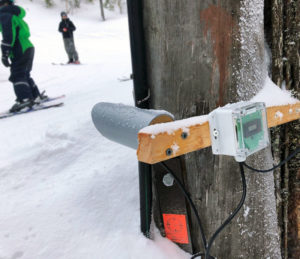 Besöksräknare SkiStar för utomhusbruk monterad i backen i Sälen.